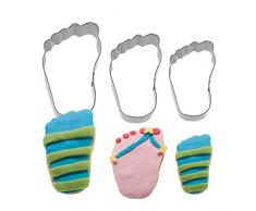 Westmark Feet Acero Inoxidable - Cortadores de Galletas (Acero Inoxidable, Acero Inoxidable, 11 cm, 8 cm, 6,5 cm)