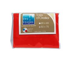 Nuit des Vosges 2107715 Cotoval Funda de Almohada AlgodÃ³n Liso Rojo 50 x 75 cm