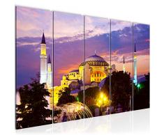 Runa Art Cuadro XXL Estanbul TurquÃ­a 200 x 80 cm Violeta 5 Piezas - Made in Germany - 604655a