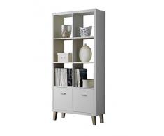 Kit Closet 2140060504 - estanteria 6 huecos de madera serie venecia, blanco, 153 x 146 x 29