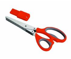 Lacor 60022 - Tijeras 5 cortes y peine limpieza, rojo