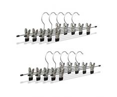 Relaxdays Percha Pantalones, Metal, Gris, 2.5x35.5x9 cm, 10 Unidades