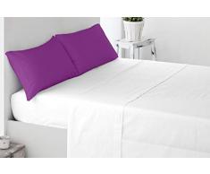 Miracle Home Pack de 2 Fundas Almohada, algodÃ³n 50% poliÃ©ster, Berenjena, Cama 150, 2