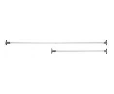 Wenko Barra de sujeciÃ³n telescÃ³pica Herkules - Estante empotrado, estante telescÃ³pico, Metal con recubrimiento de polvo, 8 x 80-145 x 4.5 cm, Blanco