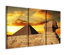 Stampe su Tela Cuadro, Pyramid Piramide lienzo moderno en 3 paneles ya enmarcados, Canvas, listo para colgar, 90 x 60 cm