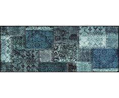 Wash+Dry Vintage Patches türkis Felpudo, acrílico, Verde, 75 x 190 x 0.7 cm