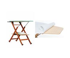Foppapedretti Assai Tabla de Planchar, Noce + Forro Tabla de Planchar, Acero Inoxidable, Blanco