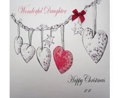 White Cotton Cards Code xex654Â Gran Navidad Guirnalda Maravillosa Hija Feliz Navidad Tarjeta de Navidad Hecha a Mano