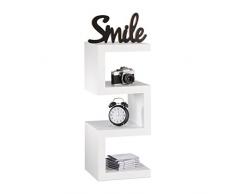 Relaxdays Estantería de Suelo con Diseño Retro, Madera MDF, Blanco, 30x30x74 cm