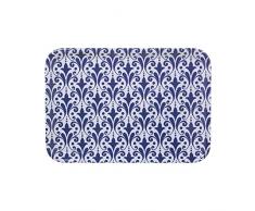 Bandeja Rectangular de melamina Decorada en arabesco Azul y Blanco 2x27x38 cm