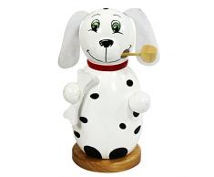 Dekohelden24 Moderna Figura de Incienso de Madera, diseÃ±o de Perro, en Blanco, Aprox. 13 cm