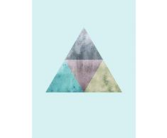 Komar Wandbild Von Triangles Top Blue | Poster, Bild, Wohnzimmer, Schlafzimmer, Dekoration, Kunstdruck | ohne Rahmen | P101B-30x40 fotomural, carbÃ³n
