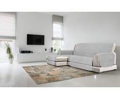 Cubierta de sofá Anti-Deslizamiento Confort con chaiselongue, Gris, 190cm