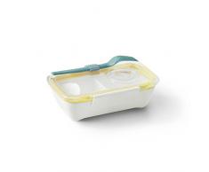 BLACK + BLUM Fiambrera Bento de Color Negro y Azul | Contenedor de Comida a Prueba de Fugas Seguro, plÃ¡stico, Miel, 19.00 x 12.00 x 5.50 cm