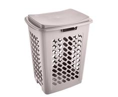 keeeper Cesto para Ropa Sucia con Tapa Abatible, CirculaciÃ³n de aire, 60 l, Piet, Gris