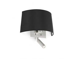 Faro Barcelona 20024 - VOLTA LÃ¡mpara Aplique (bombilla incluida) LED, metal y pantalla textil negra, color negro