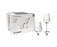 RITZENHOFF 6111010 - Juego de copas de vino blanco y agua (12 unidades, 300 ml), diseÃ±o de estrella