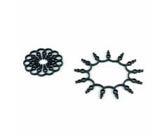 Kuhn Rikon Of Switzerland- Juego de salvamanteles y Posavasos (6 Piezas), Color Negro