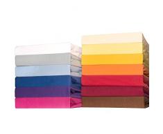 CelinaTex Lucina bebés niños sábanas Ajustables Camas para bebé Camas para niños algodón 2er-Set 60x120-70x140 cm Naranja