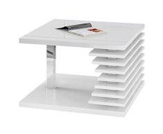Selsey Mesa de Centro, Blanco Brillante, 70 x 70 x 45