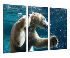 Poster Fotográfico Animal Salvaje Oso Polar Nadando, Buceando, Cazando Tamaño total: 97 x 62 cm XXL