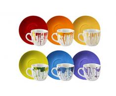 Excelsa Dripping - Juego de 6 tazas de cafÃ©, porcelana, 90 cm