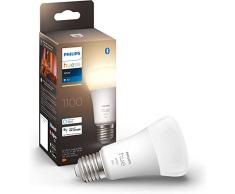 Philips Hue - Bombilla LED Inteligente, A60 E27, Luz Blanca Cálida Regulable, 9.5W (Eq. 75W) 1100 lúmens, Compatible con Alexa y Google Home