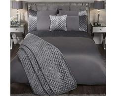 Emma Barclay Set Colcha Glamour Plateada, Tela, Cama Doble