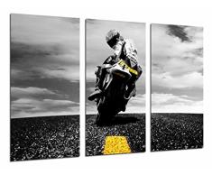 Poster Fotográfico Moto de Carretera, Motorista, Amarillo Tamaño total: 97 x 62 cm XXL