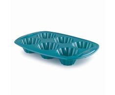 Lacor - 68762 - Moldes ReposterÃa Platinum, Molde Flan Rizado, Molde Silicona Platino, Antiadherente, Flexible, Libre de BPA, Apto para Microondas, 6 cavidades (0,1 L x 6)