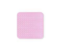 GEMITEX Alfombrilla de Ducha Antideslizante Rosa Fabricada en Italia, Resistente al Moho, antibacteriana, con Ventosa, 53 x 53 cm, 100 % PVC.