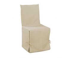Douceur DIntérieur Essentiel 1604797 - Funda De Silla, Poliéster Liso, color beige, 50 x 50 x 100 cm