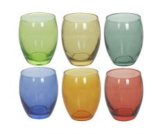 Tognana N3585D70032 Tulip Multicolor CC 400 - Juego de 6 vasos de cristal
