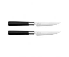 KAI Wasabi 67S-400 Black Wasabi Black - Juego de cuchillos de carne (2 unidades)