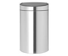 Brabantia Touch Bin Cubo de Basura, 40 litros, Anti-Huellas, Acero Mate antihuellas