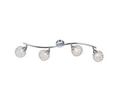 Sulion Regleta de 4 Luces en Cromo y Transparente