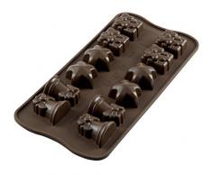 SCG06 Molde de Silicona con 12 cavidades Tema Navidad, Color marrÃ³n