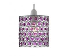 Lighting Collection 700047 - Lámpara de techo colgante (60 W, no electrificada), color cromo y morado
