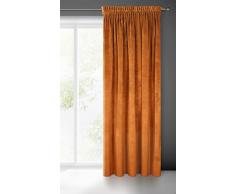 Eurofirany Villa Cortina Opaca Terciopelo con Cinta de Cortina - 1 Unidad, Panel, Suave, ClÃ¡sico, Elegante, SalÃ³n, Dormitorio, Gruesa 290 g/mÂ², 140x270 cm, Rust