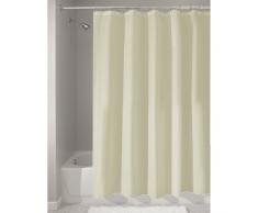 InterDesign Poly SC/Liner - 180 x 200 CM Cortina de ducha de tela impermeable, Cortina de baño con dobladillo reforzado y lavable en la lavadora, Poliéster beis arena