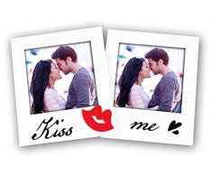 ZEP Kiss Me - Marco de Fotos (Madera, 22 x 1,8 x 14,5 cm), Color Blanco