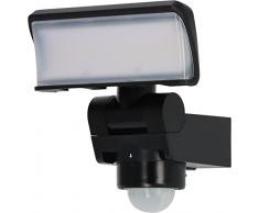 Brennenstuhl Foco LED con sensor de movimiento WS 2050 WP para exteriores de 20W (1680lm, IP44, 3000K, luz blanca cálida, detección de moviemento de 180° con un alcance de hasta 10m) negro