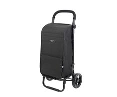 Carlett â Carro de la Compra, Carrito Plegable para Supermercado, con 2 Ruedas Resistentes a la Lluvia y una Gran Capacidad de 25kg, Bolsa Principal de 38L, Bolsillo Posterior â Color Negro