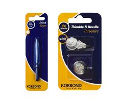 KORBOND Cortador de Hilo, dedal y enhebradores de Aguja