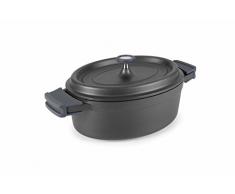 Lacor - 25935 - Cacerola Oval Aluminio Fundido 31x25 cms - Negro