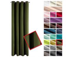 Eurofirany Rita Cortina Lisa y Simple â 8 Ojales, Moderna, Dormitorio, salÃ³n, habitaciÃ³n Infantil, 1 Pieza, poliÃ©ster, Verde Oscuro, 140X250cm