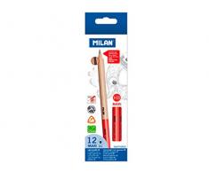 Milan Maxi - Caja con 12 lápices de grafito triangulares