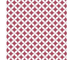 Venilia Lámina adhesiva | Monica Berry Motivo retro Rojo | 45cm x 1,5m, Espesor 95μ | Vinilo autoadhesivo para muebles o cocina, decorativas papel pintado pared | PVC sin ftalatos | Fabricado en UE