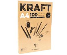 Clairefontaine Bloc de Papel Kraft, Color marrÃ³n, Blanco, 90Â g