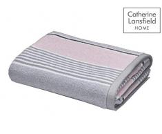 Catherine Lansfield - Toalla de baño, diseño de Rayas, Color Rosa